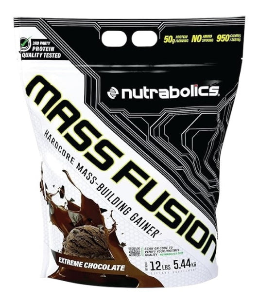 Nutrabolics Mass Fusion – Hardcore Mass Gainer, Salted Caramel, 5.44kg (12lbs)