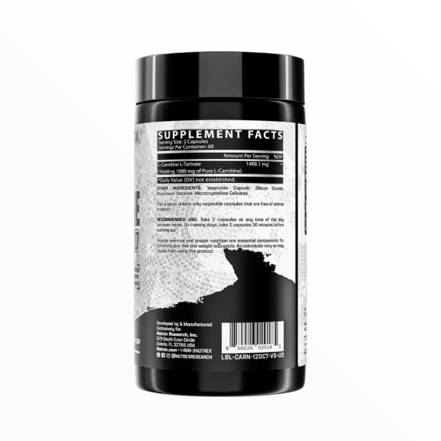 Nutrex L-Carnitine 1000 β 120 Capsules | Fat Burner & Energy Support Supplement Egypt.