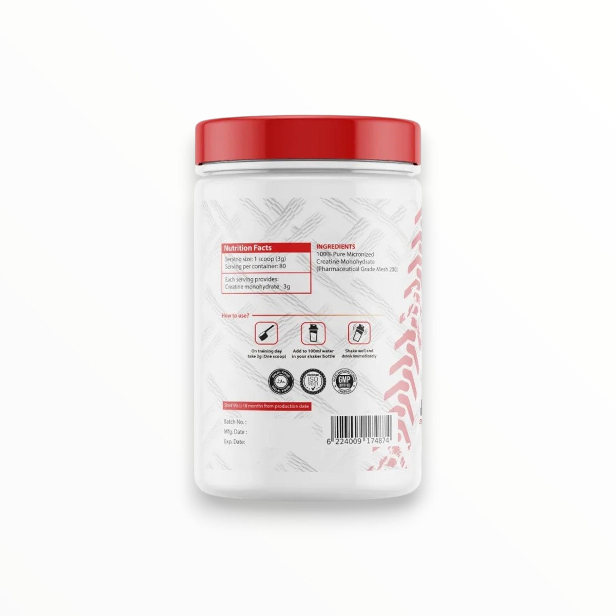 Tractor Creatine Monohydrate 240g – 80 Servings | Micronized Creatine Powder for Strength & Performance Egypt