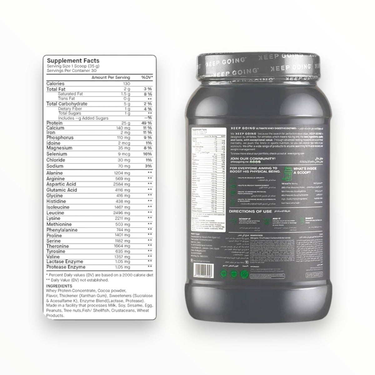 Keep Going Ultimate Whey Protein Chocolate Gourmet β 25g Protein | Digestive Enzymes+ | 30 Servings