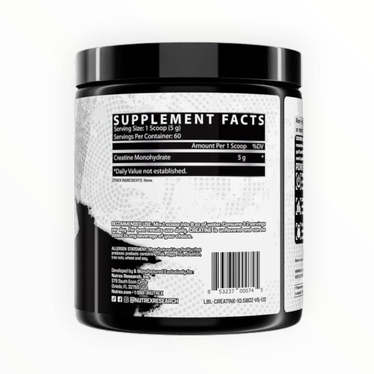 Nutrex Creatine Monohydrate 300g (60 Servings) | Pure Micronized Creatine for Strength & Performance