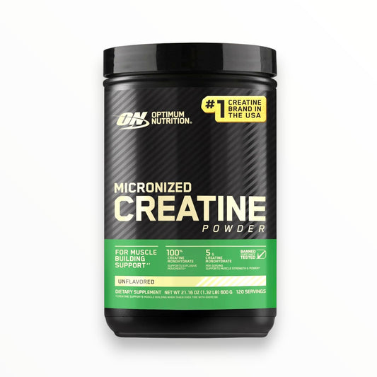 Optimum Nutrition Creatine 600g (120 Servings) | Pure Micronized Creatine for Strength & Power|In Power Fit Supplements Egypt