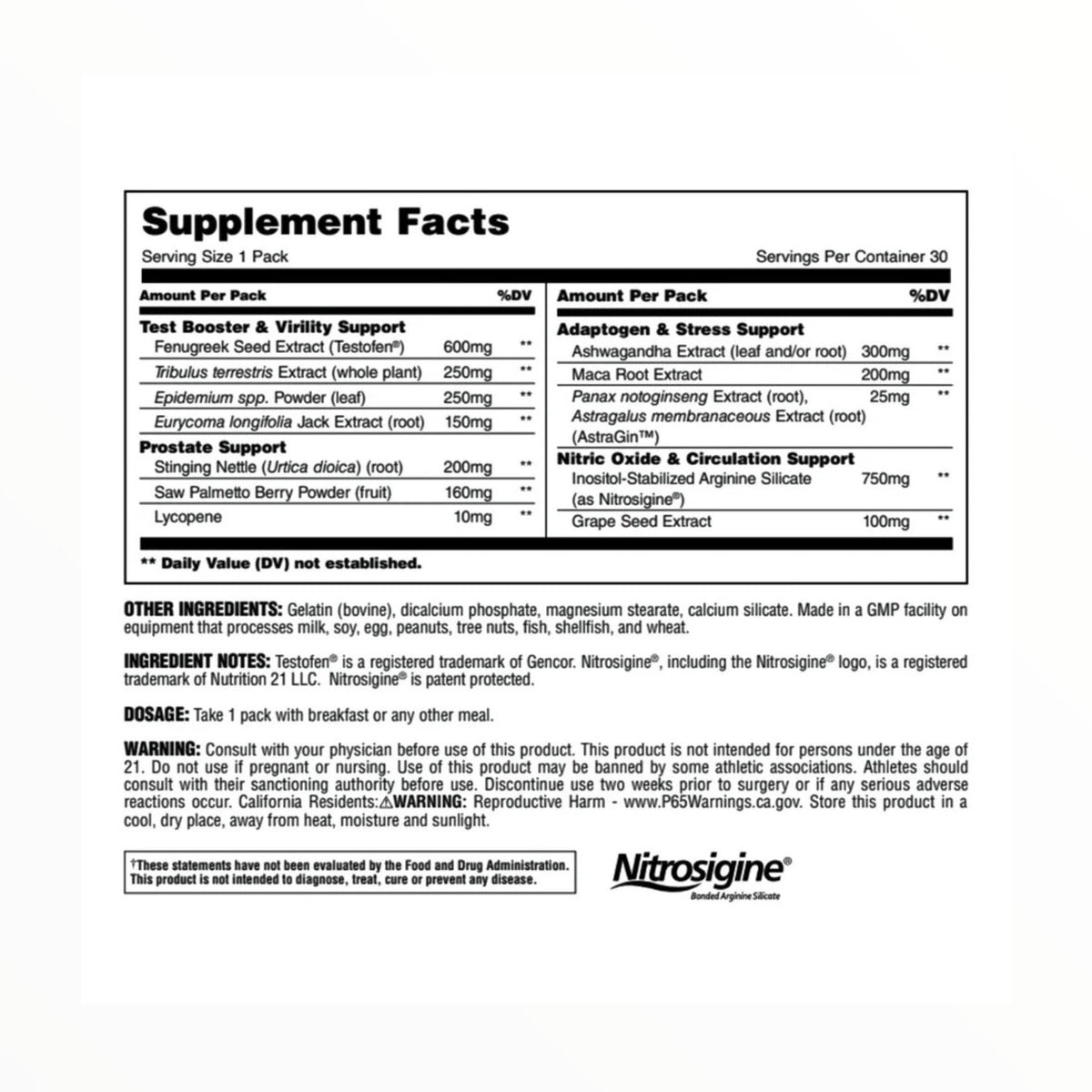 Animal TNT+ Men's Performance Boost – 30 Pill Packs | Daily Performance & Vitality Support