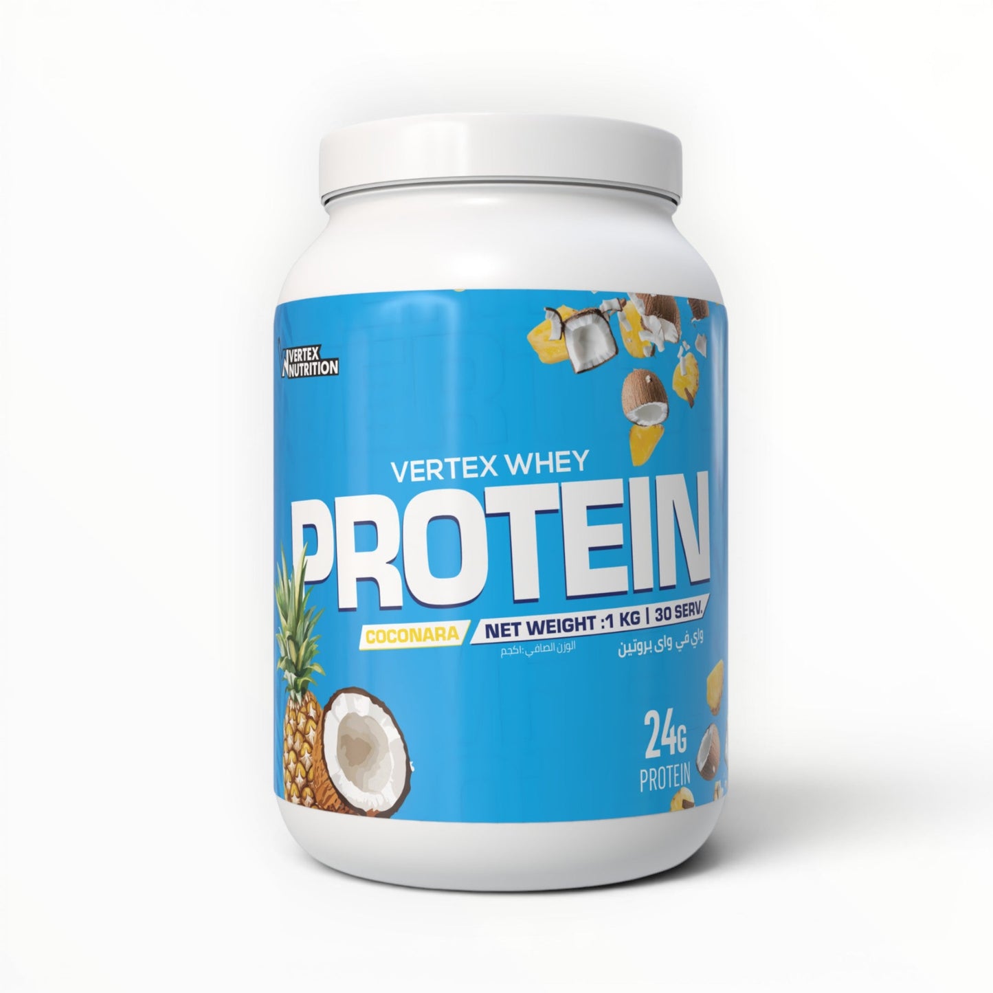 Vertex Nutrition Whey Protein 1kg Vertex – Coconara Flavor | 24g Protein | 30 Servings