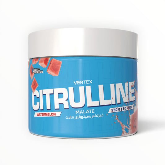 Vertex Nutrition Citrulline Malate Watermelon 250g – Pre-Workout Pump & Endurance Formula | 50 Servings