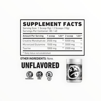 Skeleton Nutrition Creatine Monohydrate – 80 Servings | Muscle Strength, Power & Recovery Support