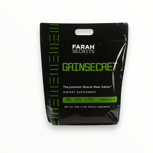 Farah Secrets Gain Secret Mass Gainer 5kg Chocolate | 54g Protein | 170g Carbs | 26 Servings
