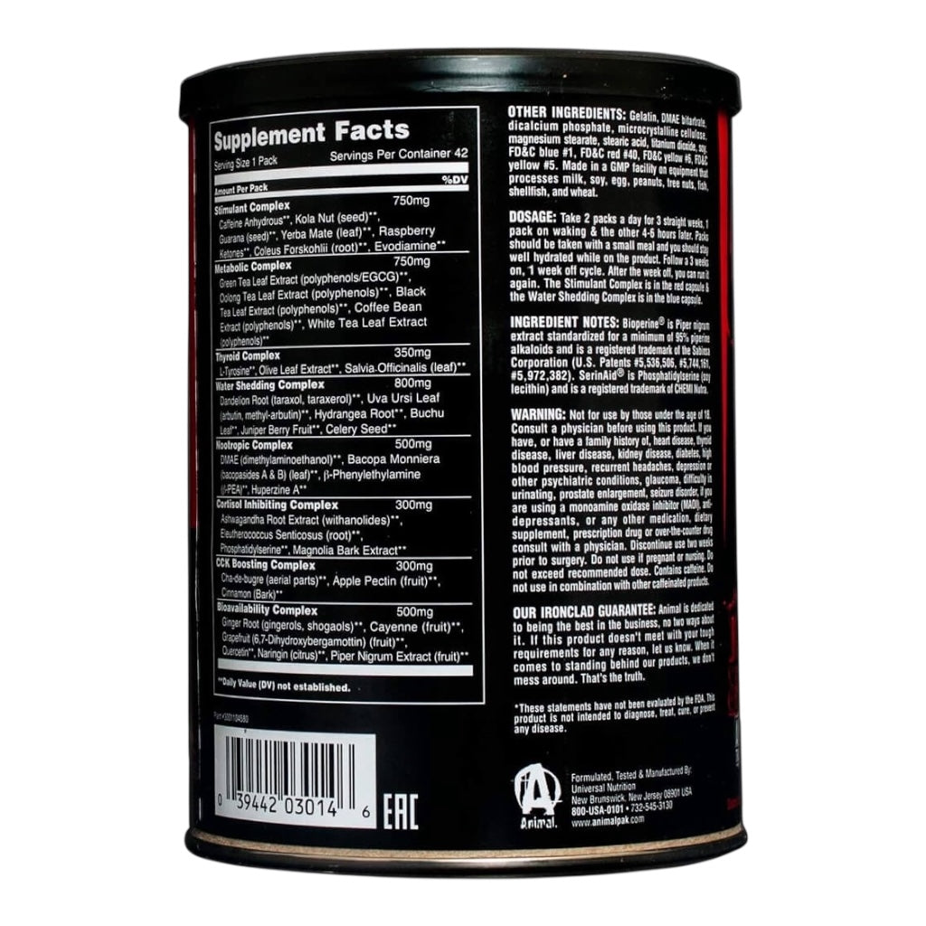 Animal Cuts Comprehensive Cutting Pack – Fat Burner, Water Shedding & Muscle Definition Stack (42 Packs)