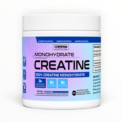 Campro Nutrition Creatine Monohydrate 150g | 100% Pure Micronized Creatine | Strength, Power & Recovery | Unflavored