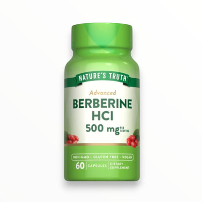 Nature’s Truth Advanced Berberine HCl 500mg – Blood Sugar & Metabolic Support, 60 Capsules