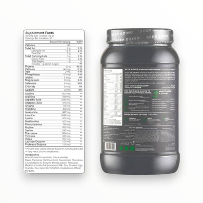 Keep Going Ultimate Whey Protein Chocolate Gourmet – 25g Protein | Digestive Enzymes+ | 30 Servings