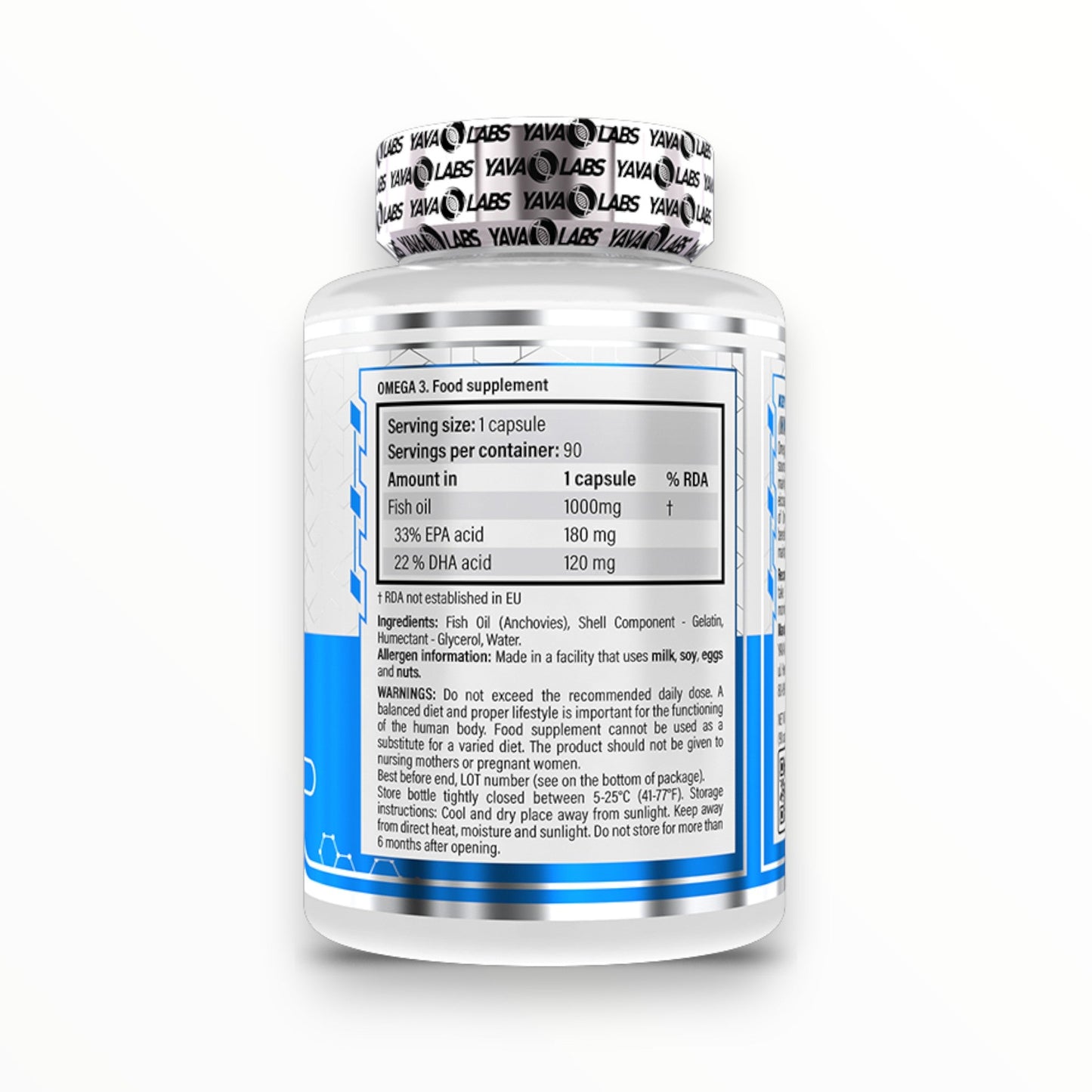 Yava Labs Omega 3 90 Capsules – Premium Fish Oil for Heart, Brain & Joint Health