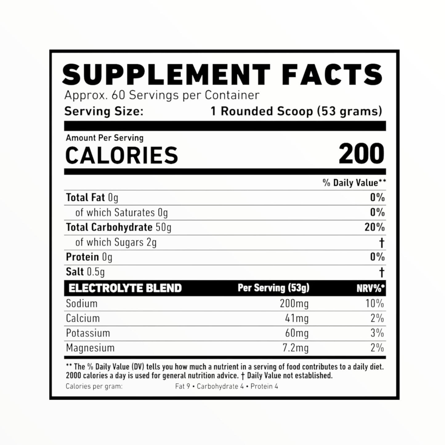 Karbogen Fast Absorbing Carbohydrate Powder with Electrolytes – Workout Energy & Muscle Recovery Support (60 Servings)