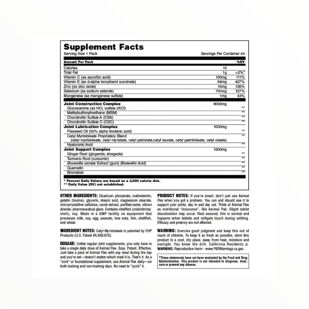 Animal Flex Joint Support Packs – 44 Packs (44 Day Supply) | Advanced Joint Care Supplement Egypt