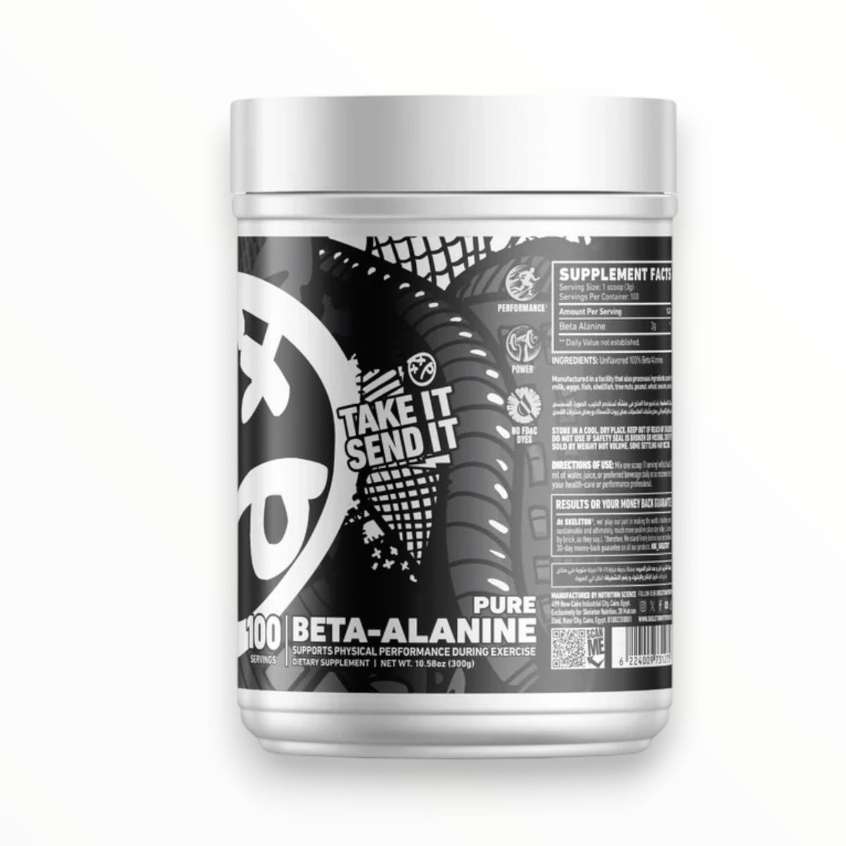 Skeleton Nutrition Beta-Alanine – 100 Servings | Endurance & Performance Booster