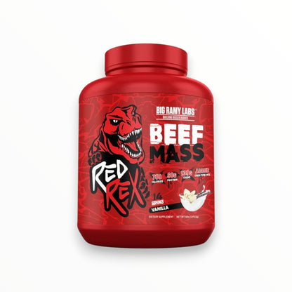 Big Ramy Labs Red Rex Beef Mass 6lbs (2.72kg) | High-Protein Beef Mass Gainer with Creatine HCL