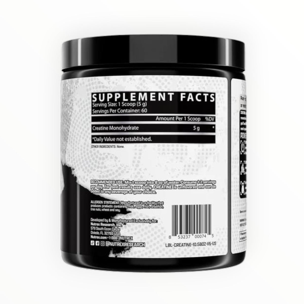 Nutrex Creatine Monohydrate 300g (60 Servings) | Pure Micronized Creatine for Strength & Performance