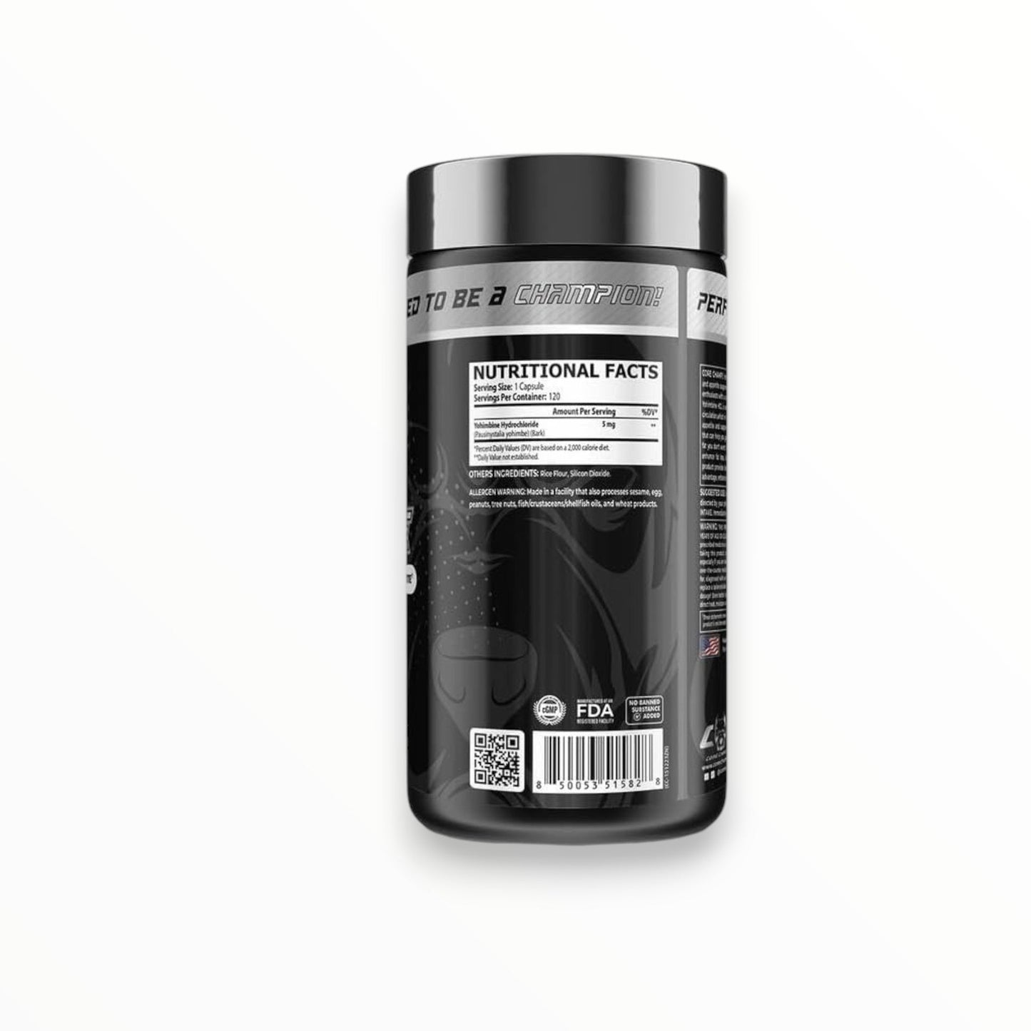 Core Champs Yohimbine 5mg 120 Capsules | Energy, Focus & Fat Loss Support