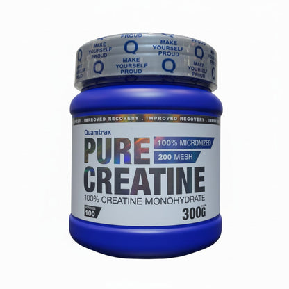 Quamtrax Pure Creatine 300g (100 Servings) | 100% Creatine Monohydrate for Strength & Power