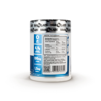 Yava Labs Creatine Monohydrate 300g – Performance & Strength Booster with Taurine & Vitamin B6