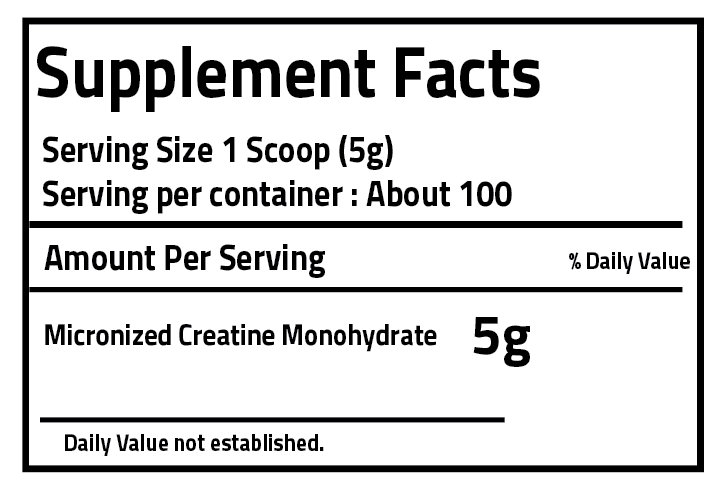 Pureganic Creatine Monohydrate 500g (100 Servings) | Strength, Power & Muscle Recovery Booster|In Power Fit Supplements Egypt