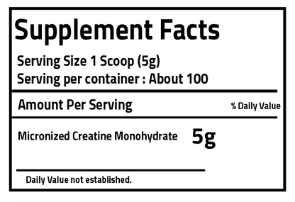 Pureganic Creatine Monohydrate 500g (100 Servings) | Strength, Power & Muscle Recovery Booster|In Power Fit Supplements Egypt