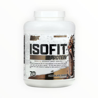 Nutrex IsoFit Protein Isolate – Chocolate Shake Flavor, 100% Whey Isolate, 2K 70 Servings.
