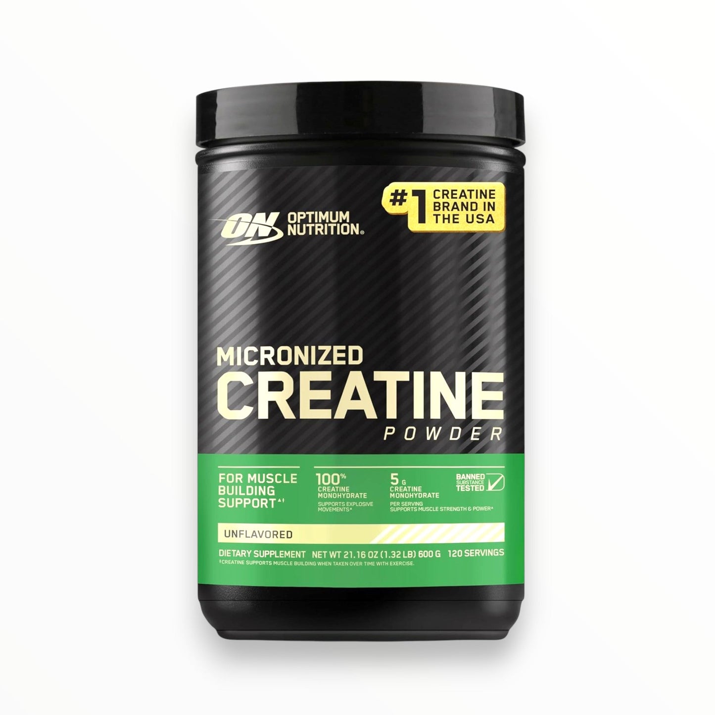 Optimum Nutrition Creatine 600g (120 Servings) | Pure Micronized Creatine for Strength & Power|In Power Fit Supplements Egypt