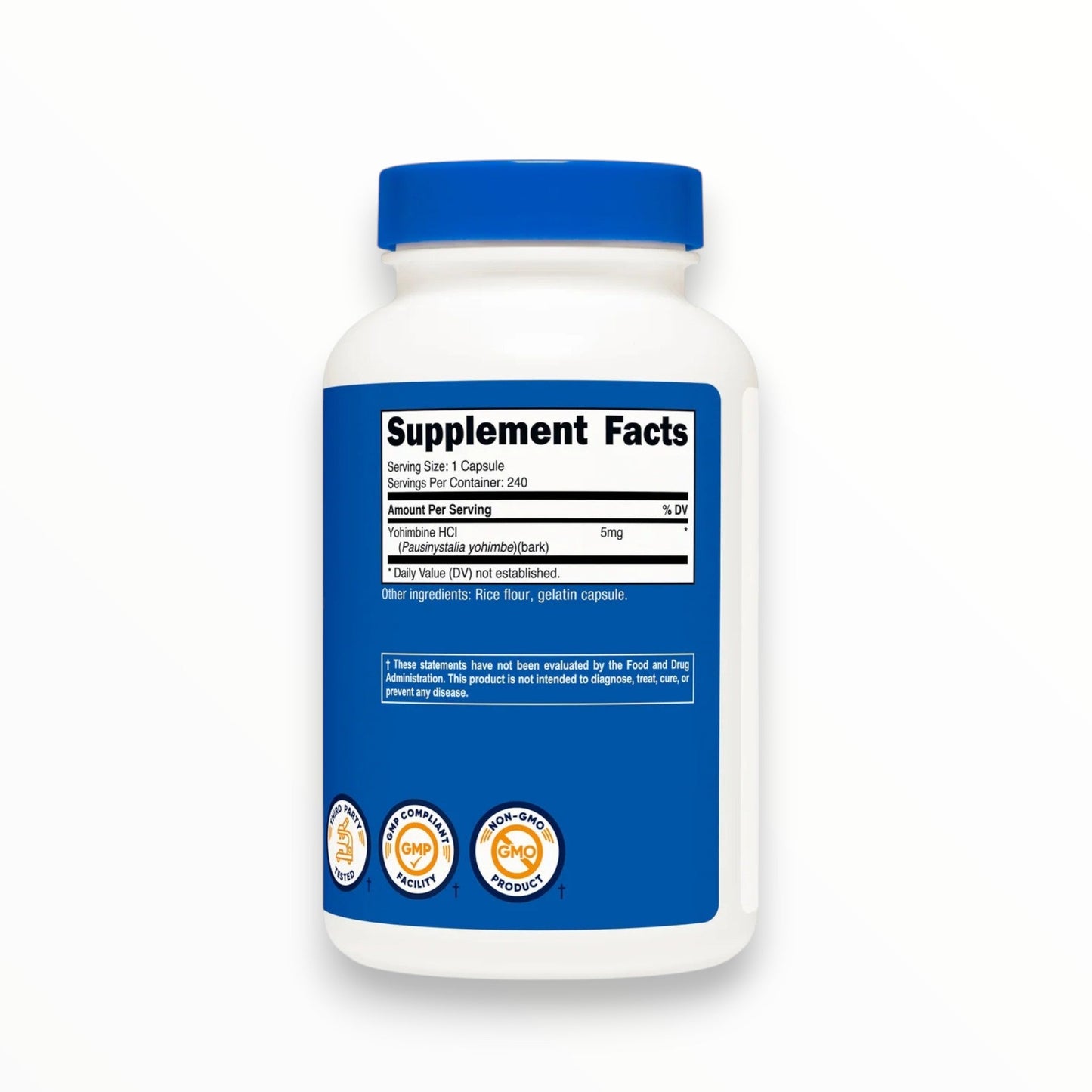 Nutricost Yohimbine HCL 5mg – 240 Capsules | Energy & Fat Loss Support