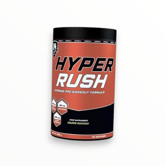 Superior 14 Hyper Rush Pre-Workout | High-Stimulant Energy & Focus Formula | Mojito | 40 Servings