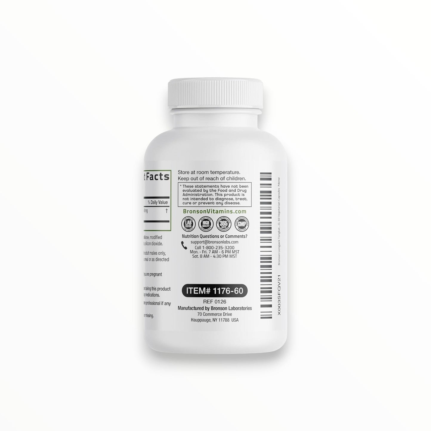 Bronson Longjack Tongkat Ali Extra Strength 60 Vegetarian Capsules | Eurycoma Longifolia Support