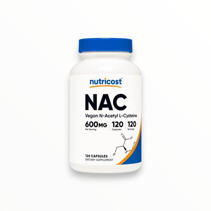 Nutricost NAC 600mg 120 Capsules | Vegan N-Acetyl L-Cysteine Antioxidant & Liver Support