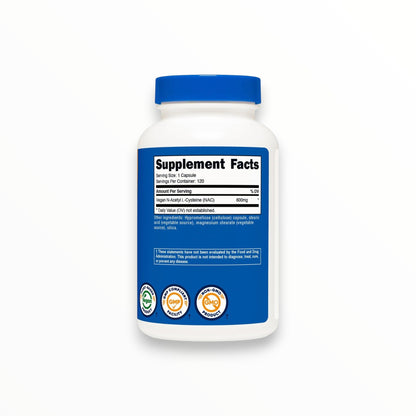 Nutricost NAC 600mg 120 Capsules | Vegan N-Acetyl L-Cysteine Antioxidant & Liver Support